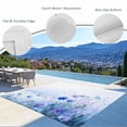thumbnail image 5 of 5' x 8' Outdoor Rug, Blue Flower Outdoor Washable Rug Large Floor Carpet, Modern Pastoral Watercolor Oil Painting Non Shedding Area Rug for Outside Patio RV Porch Deck Balcony Camping Living Room, 5 of 9