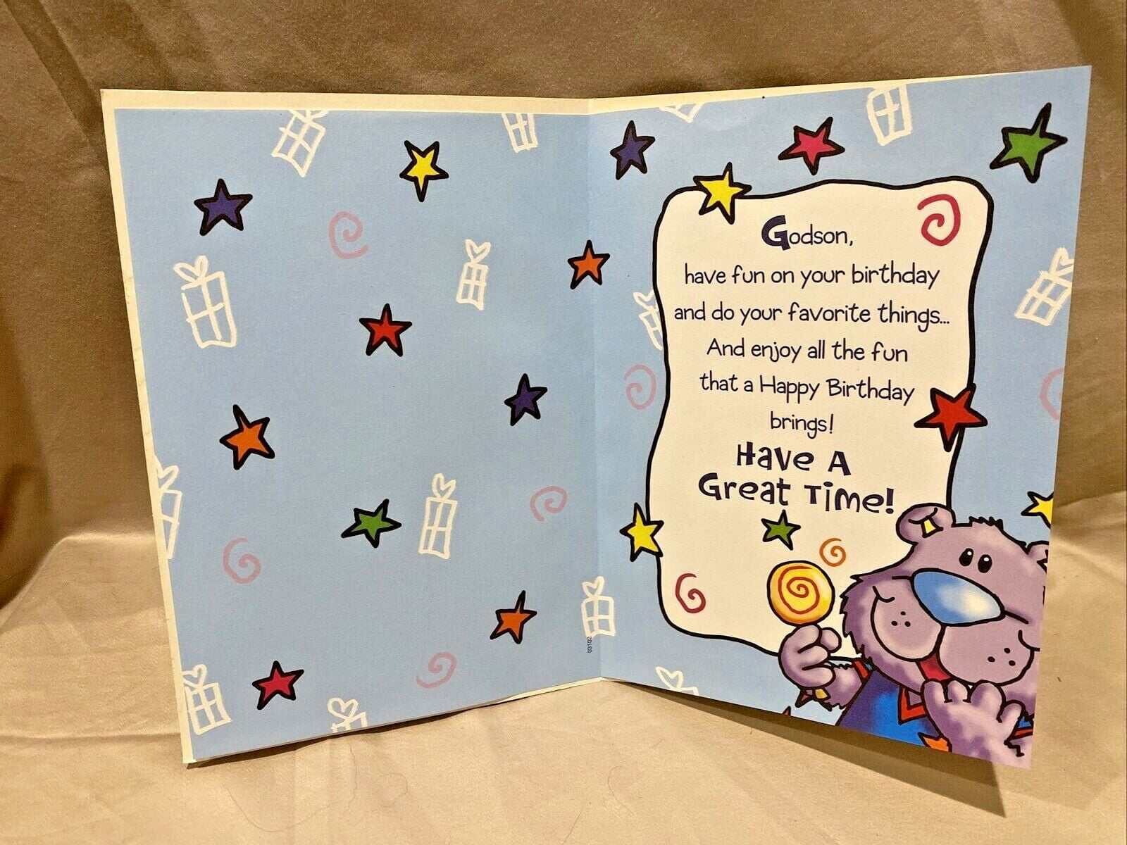 Birthday Card with Envelope for Godson 