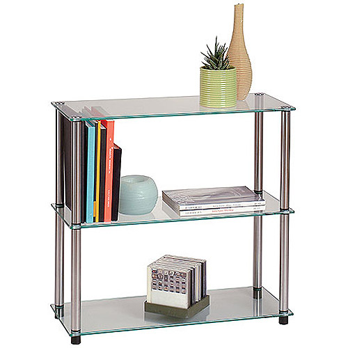 Convenience Concepts Designs2Go 3-Shelf Glass Bookcase, Multiple Colors