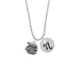 thumbnail image 2 of Delight Jewelry Silvertone Chinese Dragon Silvertone Script Initial Disc - N - Charm Necklace, 20"+3", 2 of 4