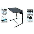 thumbnail image 2 of Upgrade Deluxe - Portable Foldable Comfortable TV Tray Table - Laptop, Eating, Drawing Tray Table Stand - Adjustable Height & Angle Tray - Sliding Adjustable Cup Holder - Upgraded Stability - Black, 2 of 8