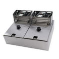 thumbnail image 1 of Friteuse Commerciale, Friteuse Électrique 6 L, Friteuse Électrique à Double Réservoir en Acier Inoxydable à Température Réglable avec Panier, Friteuse Électrique de Comptoir pour Restaurant et Maison, 1 of 7