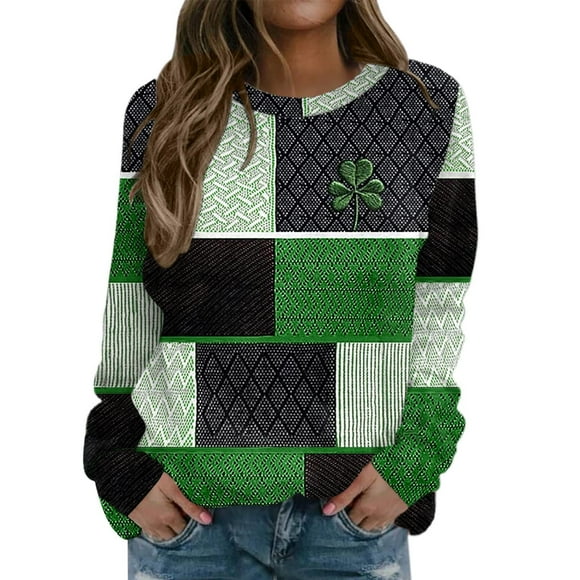 Sudadera LVOFTJU Día de San Patricio 2025 Verde para Mujer