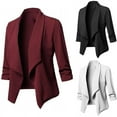 thumbnail image 5 of Women's Work Casual Open Front Cardigan Solid Long Sleeve Blazer Jackets Lightweight Lapel Fashion Coat Tops Women'S Blazers & Suit Jackets Blusas Casuales De Mujer Bonitas, 5 of 5