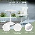 thumbnail image 6 of WestinTrends Playa 5-Piece Outdoor Metal Dining Table Set And Stackable Resin Patio Chairs, White, 6 of 15