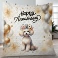 thumbnail image 4 of Happy Anniversary Poodle Celebrates Wedding Love Family Party Quilt Blanket Poodles Dog Lover Gifts Idea Cozy Comforter Throw Blanket - 01015, 4 of 5