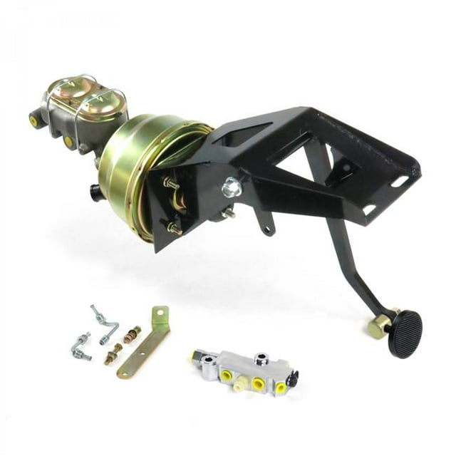 53-56 Ford Camion Pare-Feu 8 Po. Kit de Pédale de Frein Double Disque et Tambour Réglables 3 Po. Coussin Noir
