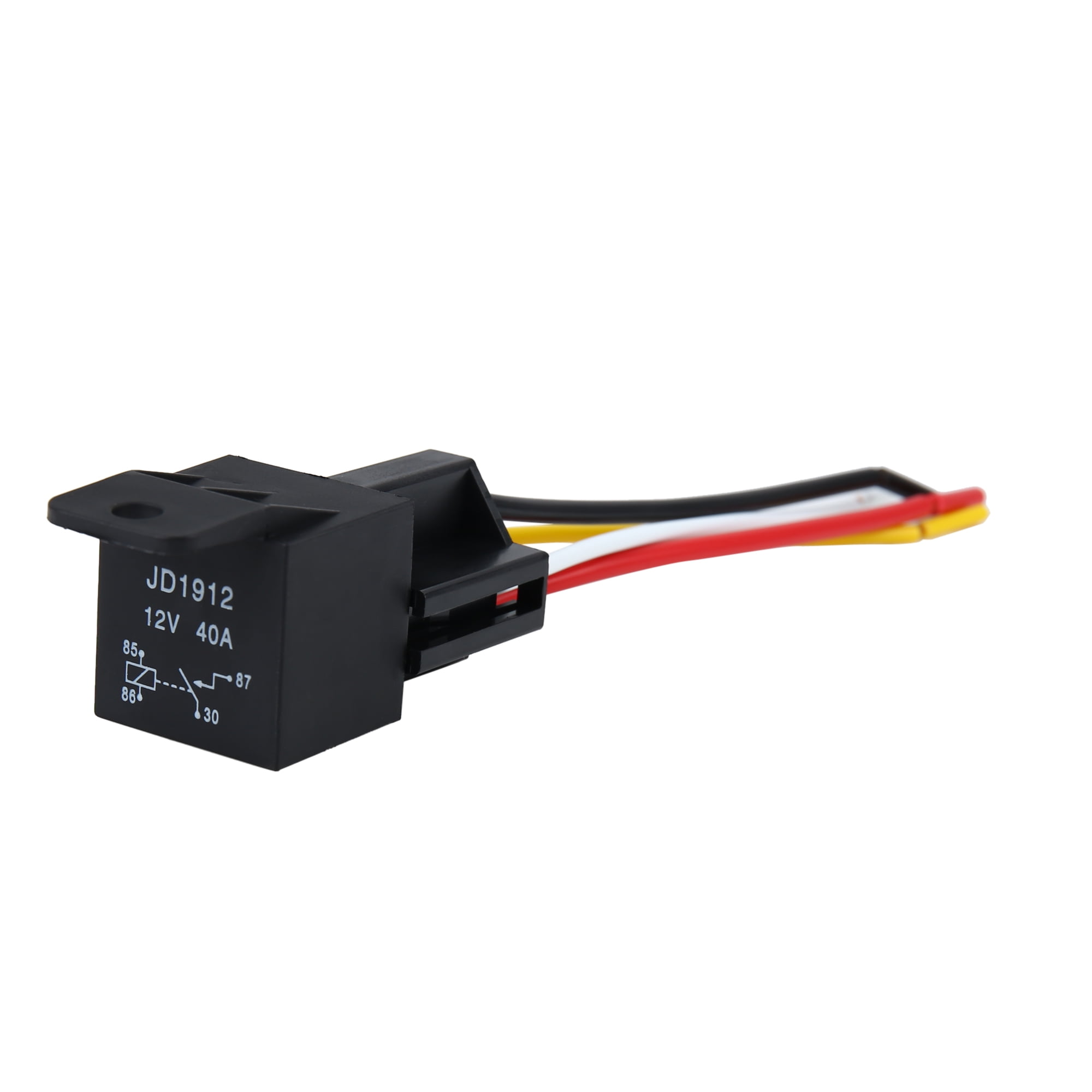 2 PCS DC 12V 80A Car Relay 4Pin Normally Open SPST with Relay Socket Plug 4 Wire