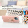 thumbnail image 2 of Case for iPhone 12 Pro Max 6.7 inch, Slim Liquid Silicone Phone Case with 360 Rotatable Ring Holder Kickstand wtih Magnetic Car Mount Gel Rubber Shockproof TPU Bumper Case Cover - Pink, 2 of 16