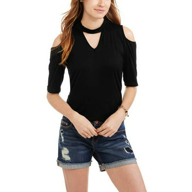 Women's 3/4 Sleeve Neckline Shoulder T-Shirt -