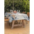 thumbnail image 3 of Outdoor Tablecloth with Umbrella Hole for Patio/Picnic/Party/Camping, Blue Eucalyptus Coastal Waterproof Table Cloth Rectangle Table Cover Washable, Beach Starfish Shell Nautical Rustic (54"x 80"), 3 of 8