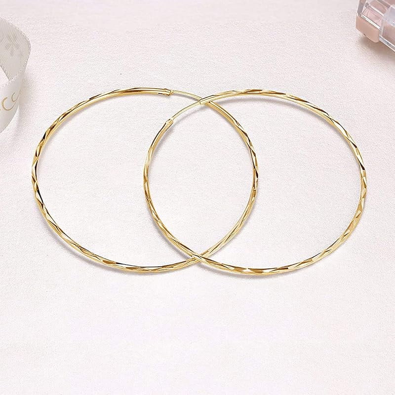 DOLIOX 925 Sterling Silver Circle Endless Hoop Earrings for Women 20 30 40 50 60 70mm