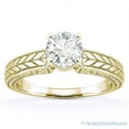 thumbnail image 2 of Round Cut Forever ONE D-E-F Moissanite Antique-Style Solitaire Engagement Ring in 14k Yellow Gold, 2 of 4