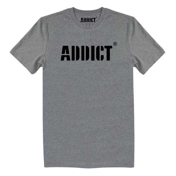 Addict - Camiseta Plantilla para Adultos Unisex (Gris Jaspeado)