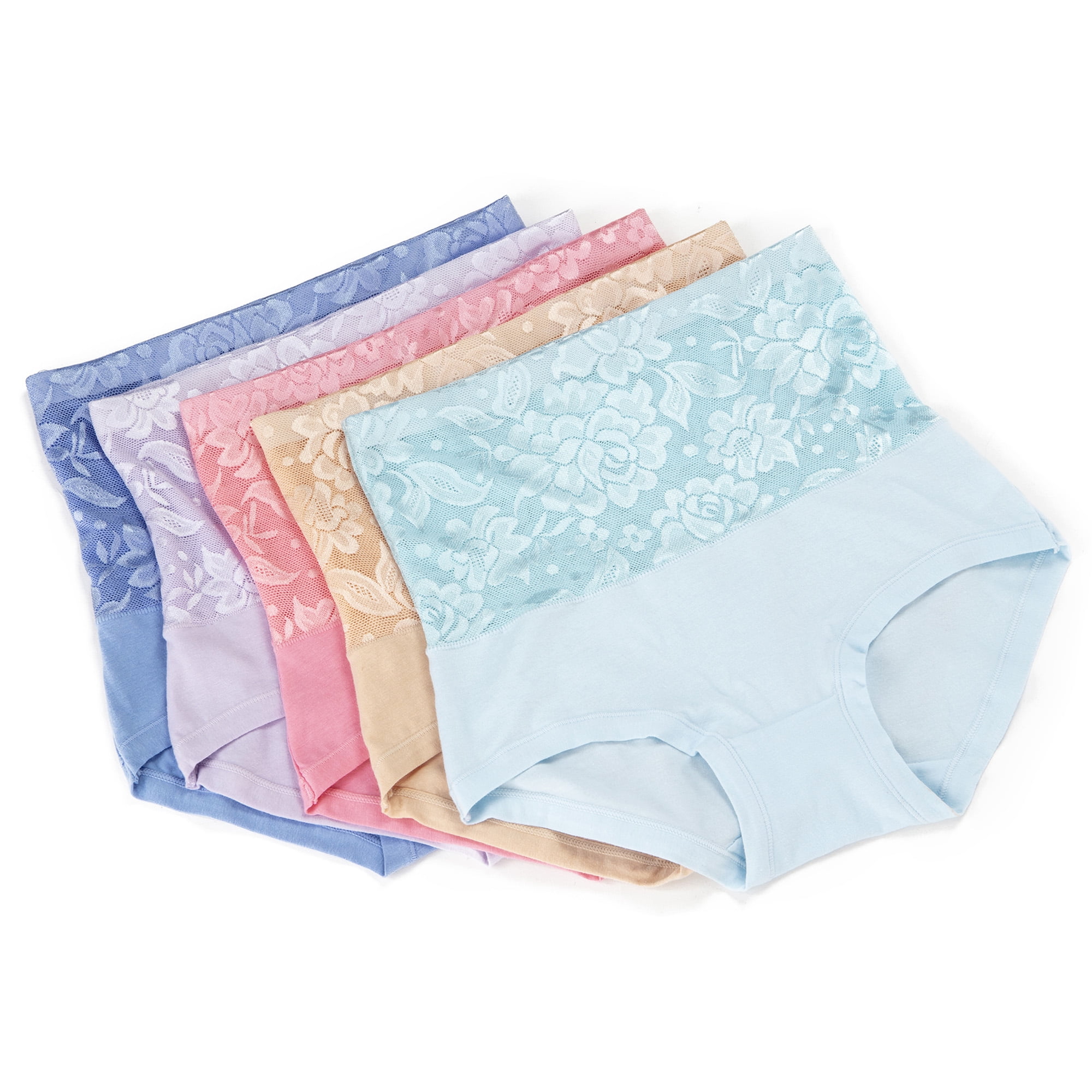 DODOING 5 Pack Women's Plus Size Tummy Control Panties Briefs, Soft