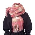 thumbnail image 5 of Splozh Winter Scarf for Women Winter Tartan Scarf Ladies Warm Blanket Pashmina Shawl Hot Pink,One Size, 5 of 5