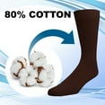 thumbnail image 2 of EMEM Apparel Men's Big and Tall King Size Casual Soft Ribbed Cotton Knit Classic Mid Calf Crew Dress Hosiery Socks 5-Pack Brown 13-15, 2 of 5