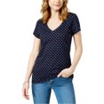 thumbnail image 1 of maison Jules Womens Table Basic T-Shirt, Blue, XX-Small, 1 of 1