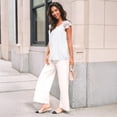 thumbnail image 6 of SUNBS Blouses for Women Lace Tops Pleated Short Sleeve Shirts Summer Business Casual Dressy Clothes, 6 of 6