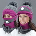 thumbnail image 2 of USB Heating Scarf Hat Set for Women Winter Warm Knitted Accessory with Rechargeable Heating Technology, 2 of 5