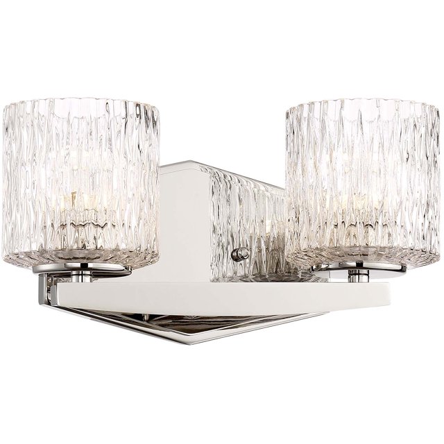 Minka Lavery 3082-613-L Maginot - Lámpara de pared para baño (2 luces LED, 16 W, níquel pulido)