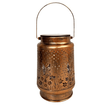 HIBIBUD Solar Lantern Hummingbird Pattern Solar Lanterns Outdoor Waterproof Retro Wrought Iron Lamp Solar Energy Lanterns Decorative Outdoor