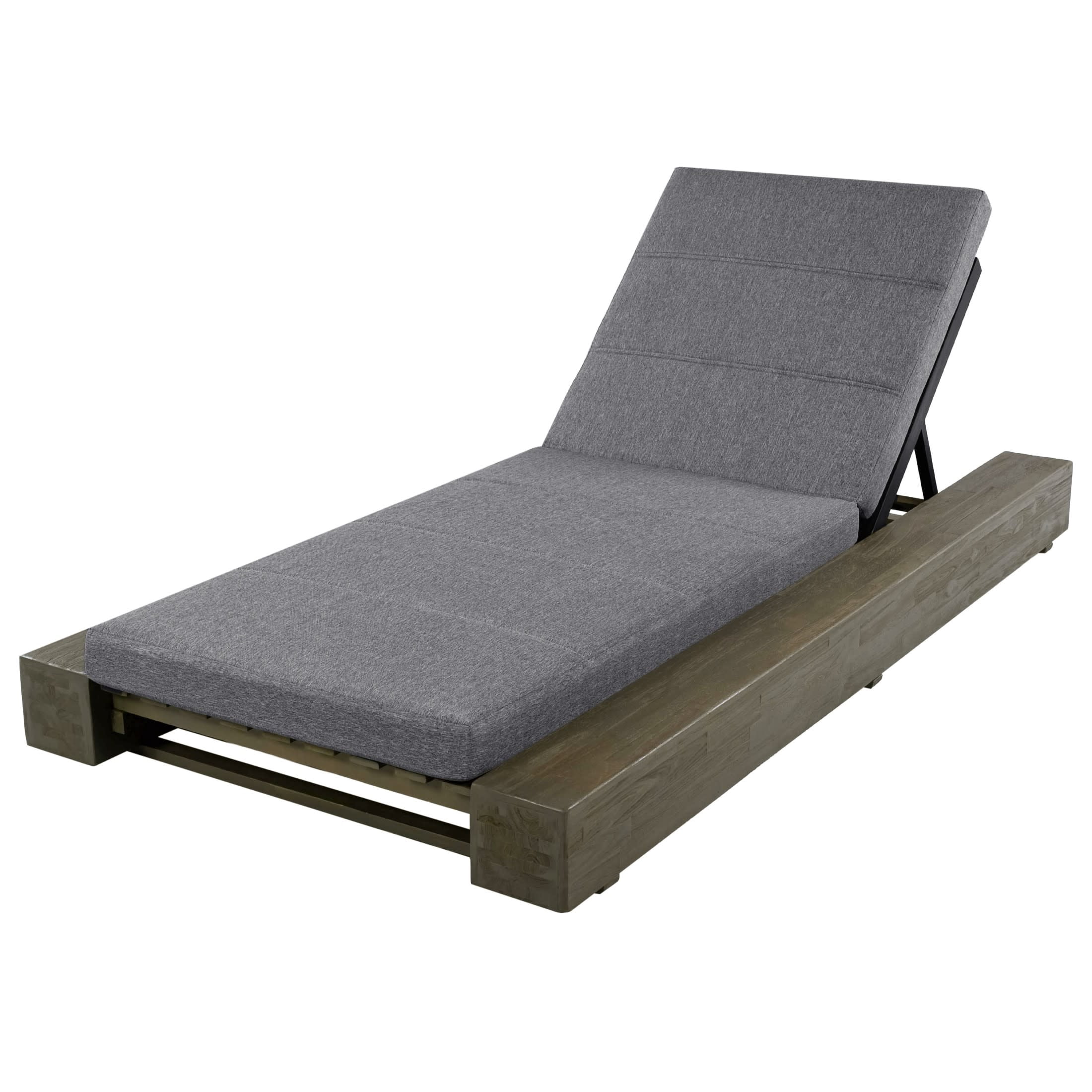 Christopher Knight Home Outdoor Chaise Lounge Set of 2 with Cushions, Adjustable Backrest, Gray