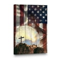 thumbnail image 4 of Christian Patriotic Canvas Wall Art – American Flag and Cross on Hill – Religious God Bless America Print – Faith and Freedom Home Decor – Inspirational Gift for Veterans and Believers, 4 of 4