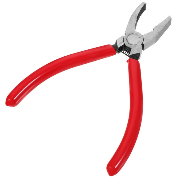 STOBOK Key Fob Pliers Tool 6 Inch Metal Glass Running Pliers with Curved Jaws for Key Fob Hardware Installation and Stained Glass Projects
