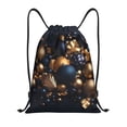 thumbnail image 1 of Fotbe Elegant Golden Blue Ornaments Bolsa Mochila con Cordón Estampada, Bolsa de Gimnasio Deportiva, Bolsa Cinch, Bolsa con Cordón para Hombres y Mujeres-Medium, 1 of 6