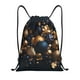 thumbnail image 1 of Fotbe Elegant Golden Blue Ornaments Bolsa Mochila con Cordón Estampada, Bolsa de Gimnasio Deportiva, Bolsa Cinch, Bolsa con Cordón para Hombres y Mujeres-Medium, 1 of 6