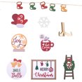 12 Pcs Christmas Tiered Tray Decor Wooden Signs Table Decorations