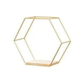 thumbnail image 1 of AMERTEER Storage Rack Iron Storage Holder Wall-mounted Multifunctional Nordic Style Geometric Firm Hexagonal Shelf for Home Black, 1 of 5