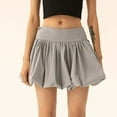 thumbnail image 6 of XVJRHAK Summer Skirts for Women 2024 Women Bubble Skirt High Waist Ruffle Hem A Line Pleated Short Skirt Teen Girls Puffy Short Skirts Streetwear (Gray,XL), 6 of 6