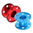 thumbnail image 1 of Ximing 2pcs Mixed Color Set Aluminum Alloy Scuba Dive Finger Spool Snorkeling Guide Line Reel 3.3" X 2" Blue Red, 1 of 10