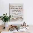 thumbnail image 4 of Bible Verse Psalm 61:2 When My Heart is Overwhelmed Canvas Poster Watercolor Scripture Print Painting for Christian Home Office Wall Art Decoration 11.5 x 15 inch (Framed), 4 of 5