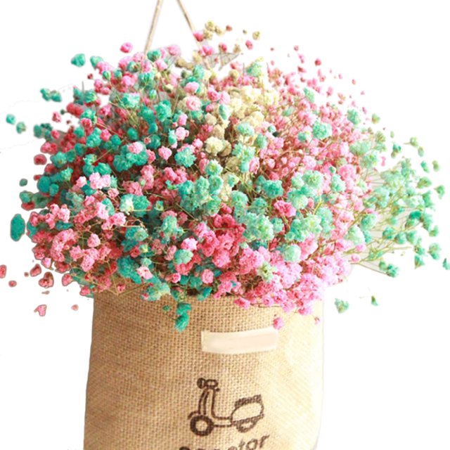 Coofit Artificial Flower Decorative Hanging Plant Wall Hanging Ornament with Sack