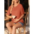 thumbnail image 4 of Weardear 3 Pack Maternity Shirts Split Side Loose Pregnancy Tops Crew Neck Short Sleeve Postpartum Clothes, 4 of 6