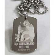 Personalized Military Dog Tag Necklace Stainless Army Navy Airforce Marine