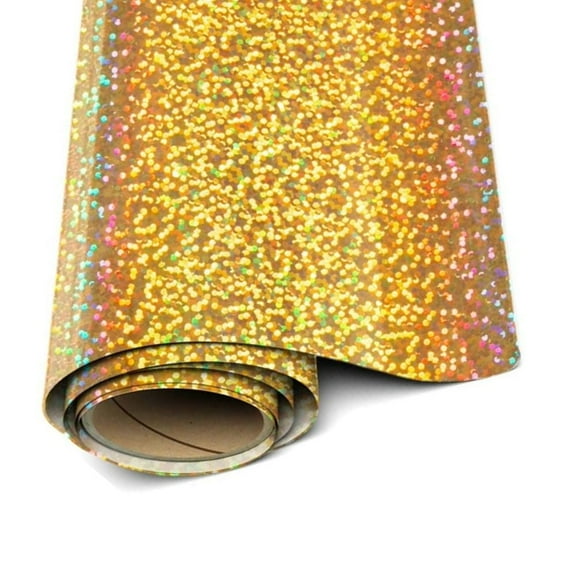 Siser Holograhic Vinyl - Gold HTV - 20"x 1 yard (36" total) Iron On Vinyl Heat Transfer Vinyl