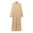thumbnail image 3 of Bcfgryg Male Solid Color Long Sleeve Robe Arabic Clothes Middle Skirt Robe Big and Tall Shirts Yellow L, 3 of 4