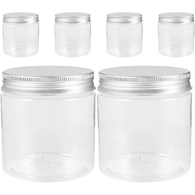 HUGFEGWE 6pcs 250ml Reusable Jam Canister with Lids Facial Cream Jars Travel Toiletries Bottles Mason Jars Containers Empty Refillable Candy Dispenser CJ25311-7672