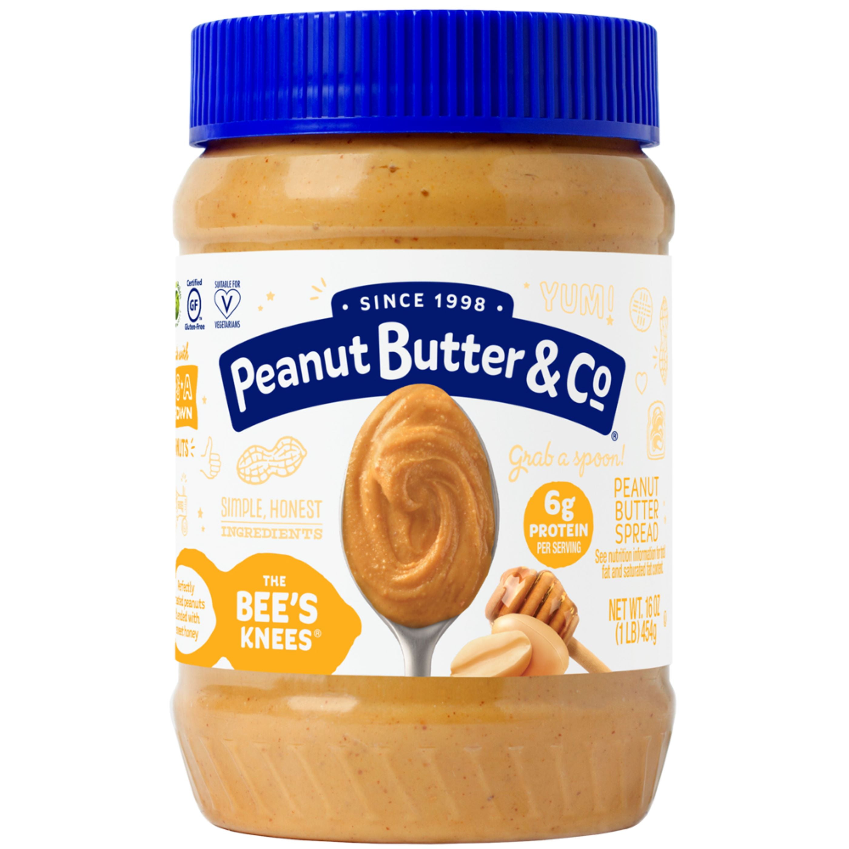 (3 pack) Peanut Butter & Co, The Bee's Knees, Peanut Butter Spread, 16 oz