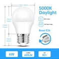 thumbnail image 2 of A15 LED Bulb E26 Light Bulbs, Refrigerator Light Bulb,6W A15 Golf Ball Edison Screw LED Bulb, 60W Incandescent Bulb Equilavent, Daylight White 5000K, 480LM, Non Dimmable (6 Pack), 2 of 6