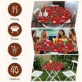 thumbnail image 7 of Red Christmas Round Tablecloth, Fitted Table Cover with Elastic for 36"-44" Round Tables, Xmas Tree Snowflake Stars Farmhouse Table Cloth Outdoor Indoor Dinning Party Waterproof Tablecloths, 7 of 7
