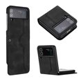 thumbnail image 1 of Luxury Case for Samsung Z Flip 3, Smile Design Premium Leather Shockproof Dustproof Anti-Scratch Case with Wrist Strap Magnetic Flip Cover for Samsung Galaxy Z Flip 3, Black, 1 of 5