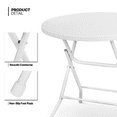 thumbnail image 5 of Magshion Set of 10 32" Round Picnic Folding Table 2.6FT Portable Compact Plastic Dining Card Table for Indoor & Outdoor, White, 5 of 10