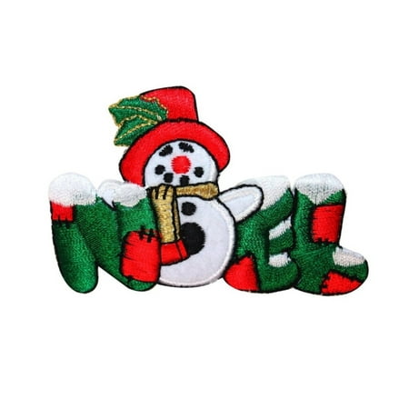 Noel Snowman - ID 8025 Noel Snowman Patch Christmas Winter Decorate Embroidered IronOn Applique