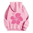 thumbnail image 5 of DDAPJ pyju Pink Flower Hoodie for Women Teen Girls Cute Hooded Sweatshirts Trendy Casual Graphic Hoodies Oversized Drawstring Pullover Tops Pink S, 5 of 6