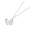 thumbnail image 2 of Sonducket Collar de mariposa Chapado en plata con diamantes de imitación brillantes de cobre y línea suave para mujer, collar con colgante Ropa, zapatos y accesorios Miscelánea Platino, 2 of 6
